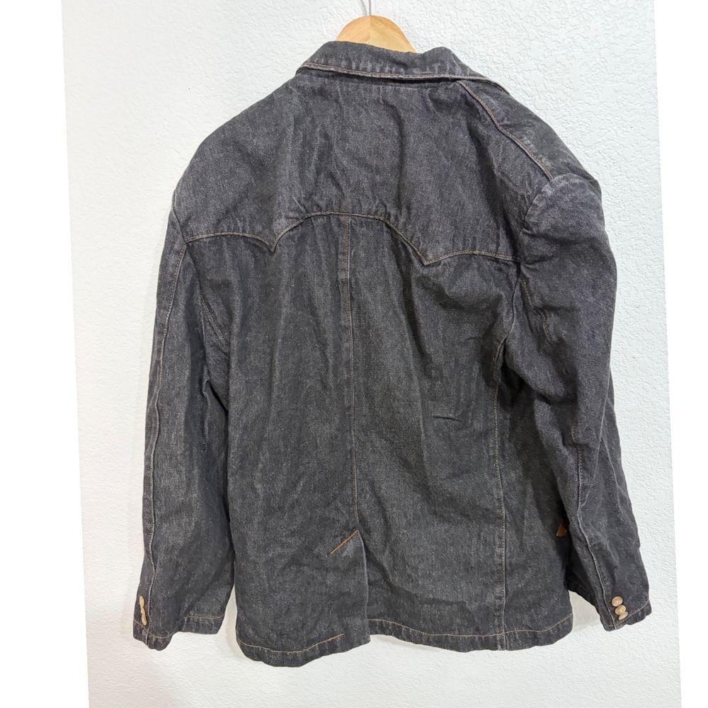 Vintage Rode Walker Mens XL Western Denim Blazer Jacket Dark Wash Made in USA - Picture 6 of 6
